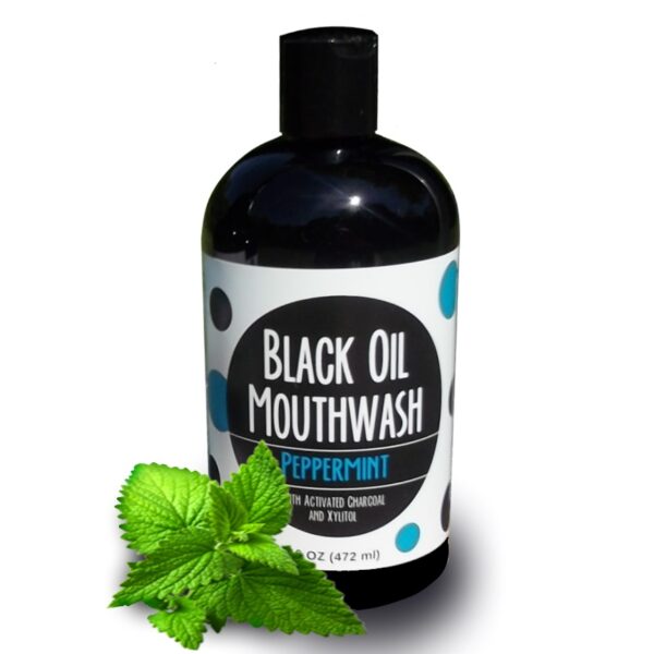 Black Oil Mouthwash 16 oz. Bottle, Sweet Peppermint