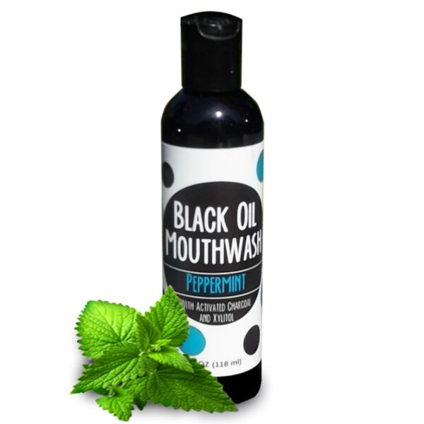 black oil mouthash peppermint 4 oz